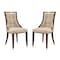 Manhattan Comfort Fifth Avenue Faux Leather Dining Chair (Set of Two) in Cream and Walnut DC008-CR - alternate 1